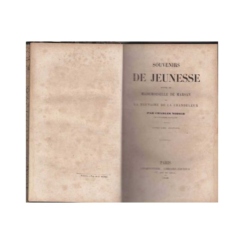 Souvenirs de jeunesse - Charles Nodier