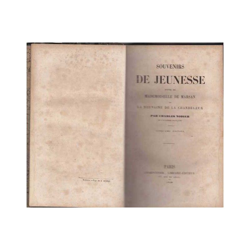 Souvenirs de jeunesse - Charles Nodier