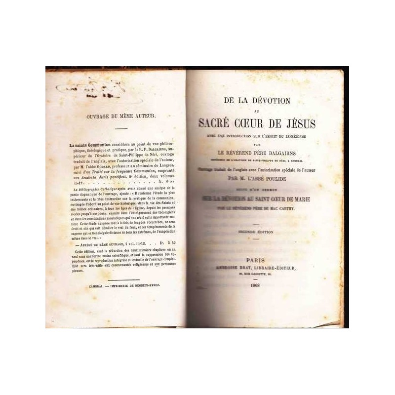 De la dévotion au sacré Coeur de Jésus - Père Dalgairns
