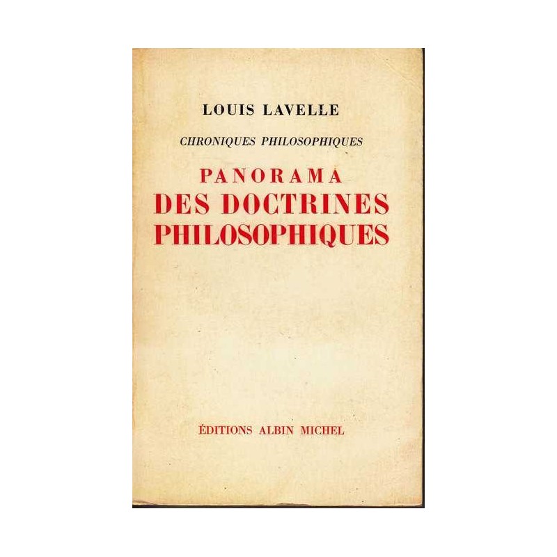 Panorama des doctrines philosophiques - Louis Lavelle
