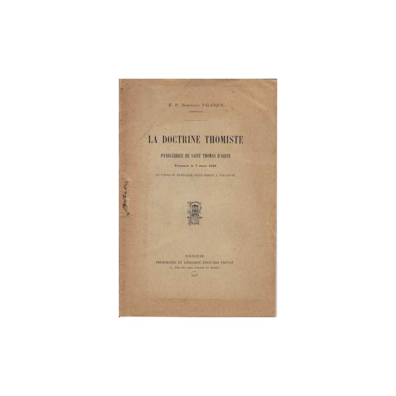 La doctrine thomiste - R. P. Dominique Palanque