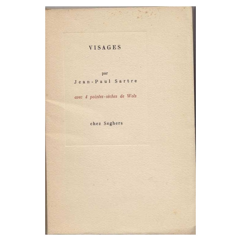 Visages - Jean-Paul Sartre / Wols